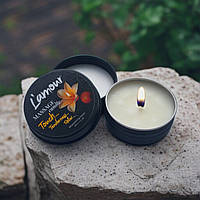 Масажна свічка Lamour інтимна аромасвіча з ароматом апельсина для розслаблення та догляду за тілом 30 мл