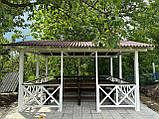 Дерев'яна альтанка 4 на 3 м, розбірна (на 14-16 осіб), фото 8