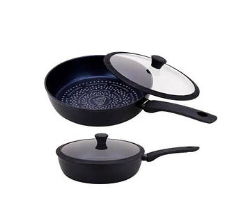 Глибок сковорода 26см "Алмаз" з кришкою, антипригарна Benson BN-449