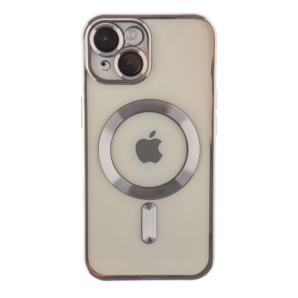 Чохол TPU Metallic Full Camera with Magsafe для iPhone 15 Колір Silver, фото 1