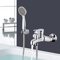 Змішувач-кран для ванни з неіржавкої сталі з душем Хромований Sofo Premium Elite SUS304_888