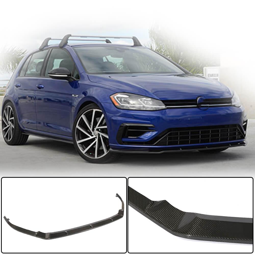 Накладка на передній бампер Lip V1 (для R/R-Line 2017-2020, Карбон) для Volkswagen Golf 7/E-Golf