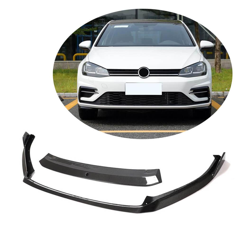 Накладка на передній бампер Lip V2 (для R/R-Line 2017-2020, Карбон) для Volkswagen Golf 7/E-Golf