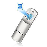 Флешка USB 3.0 64GB із захистом по відбитку пальця 64 ГБ Сріблястий