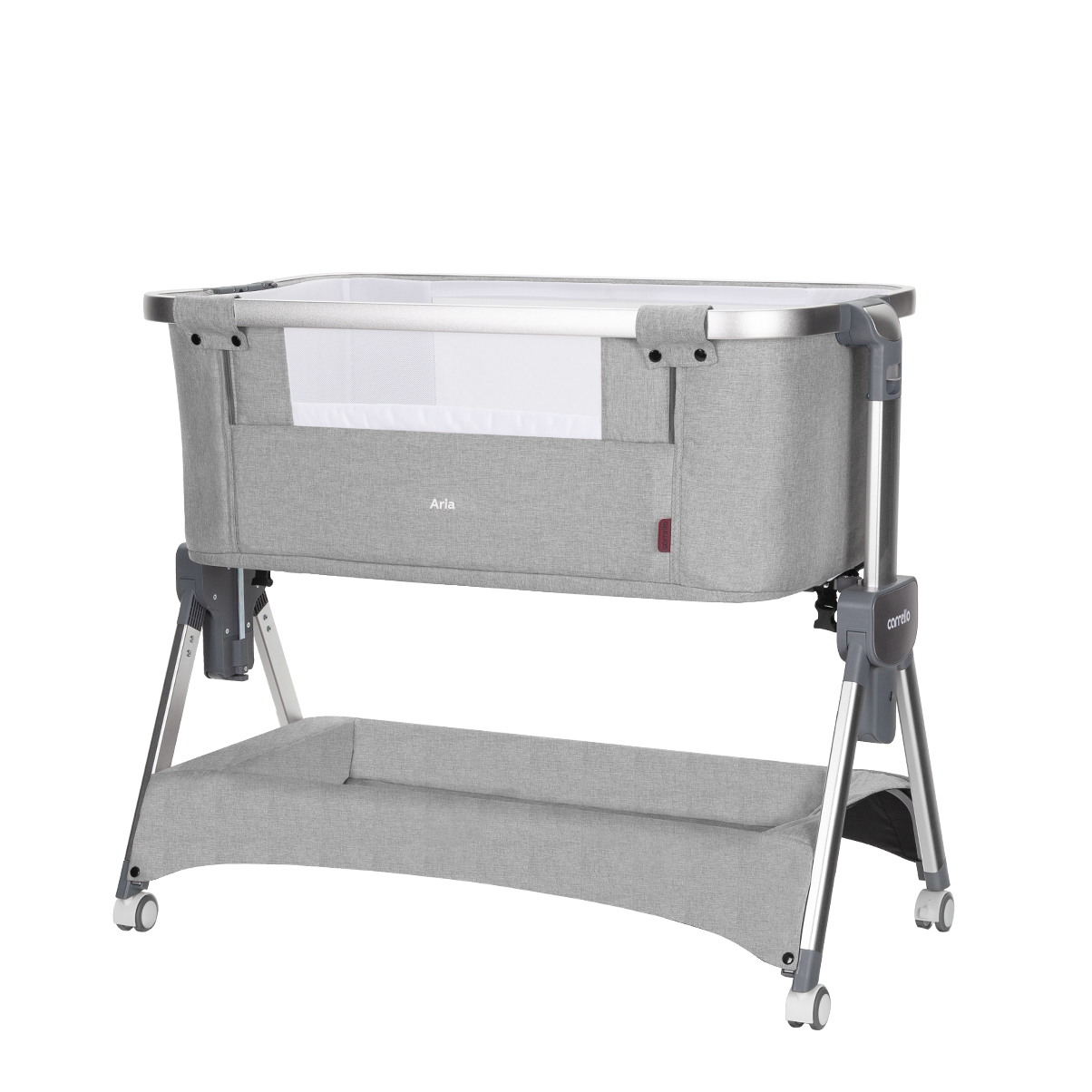 Дитяче приставне ліжечко CARRELLO Aria CRL-16402 Silver Grey, сіре