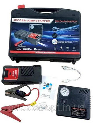Автомобільний пусковий пристрій для акумулятора JUMP STARTER + Компрессор, фото 1