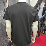 Чоловіча однотона футболка чорна, фото 5