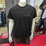 Чоловіча однотона футболка чорна, фото 4