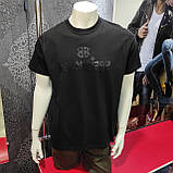Чоловіча однотона футболка чорна, фото 3