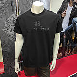 Чоловіча однотона футболка чорна, фото 2