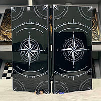 Нарди скляні з деревом Роза Вітрів 50×25×6см подарункові, фото 2