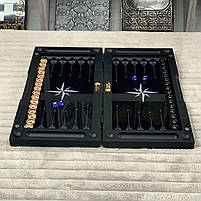 Нарди скляні з деревом Роза Вітрів 50×25×6см подарункові, фото 5