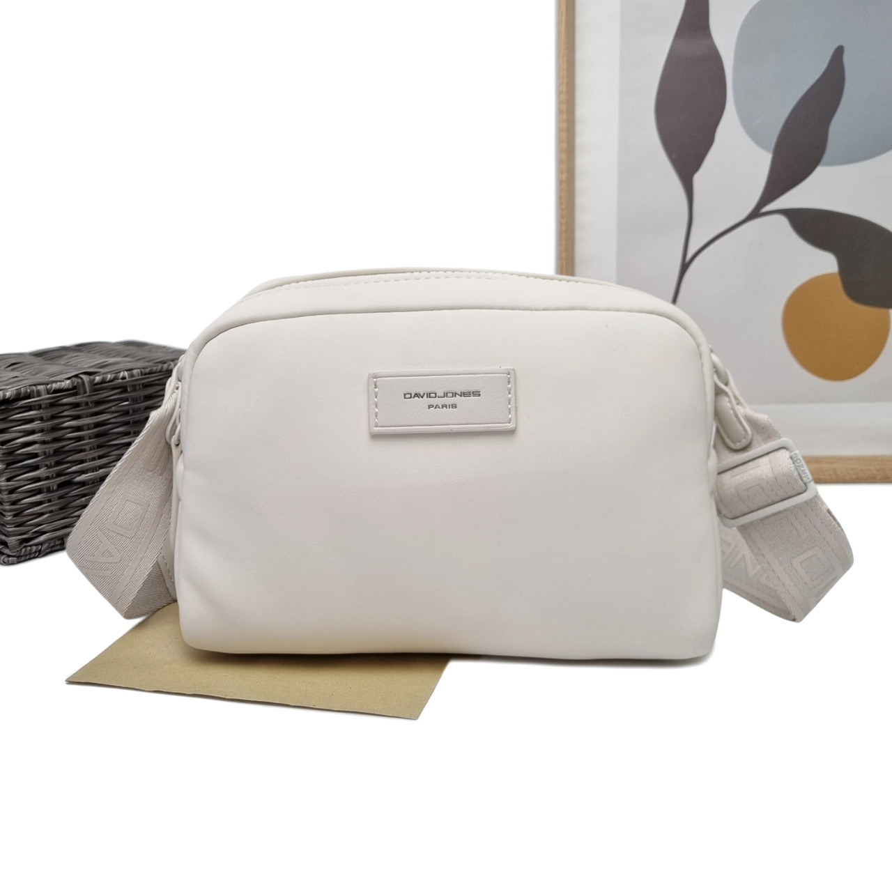 Сумка через плече жіноча екошкіра білий Арт.CM7480 white DavidJones Французька