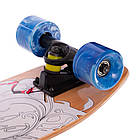 Дерев'яний круїзер, до 90кг, 60мм, PU 82A, Білий череп / Лонгборд з кедра / Круїзер лонгборд, фото 5