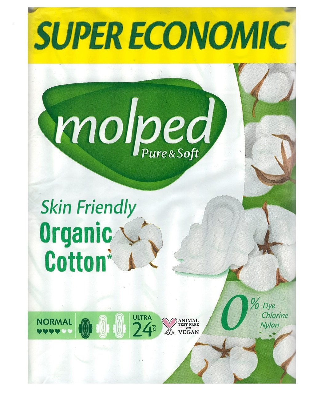 Прокладки гігієнічні Molped Pure&Soft Normal 4 краплі 24 шт, фото 1