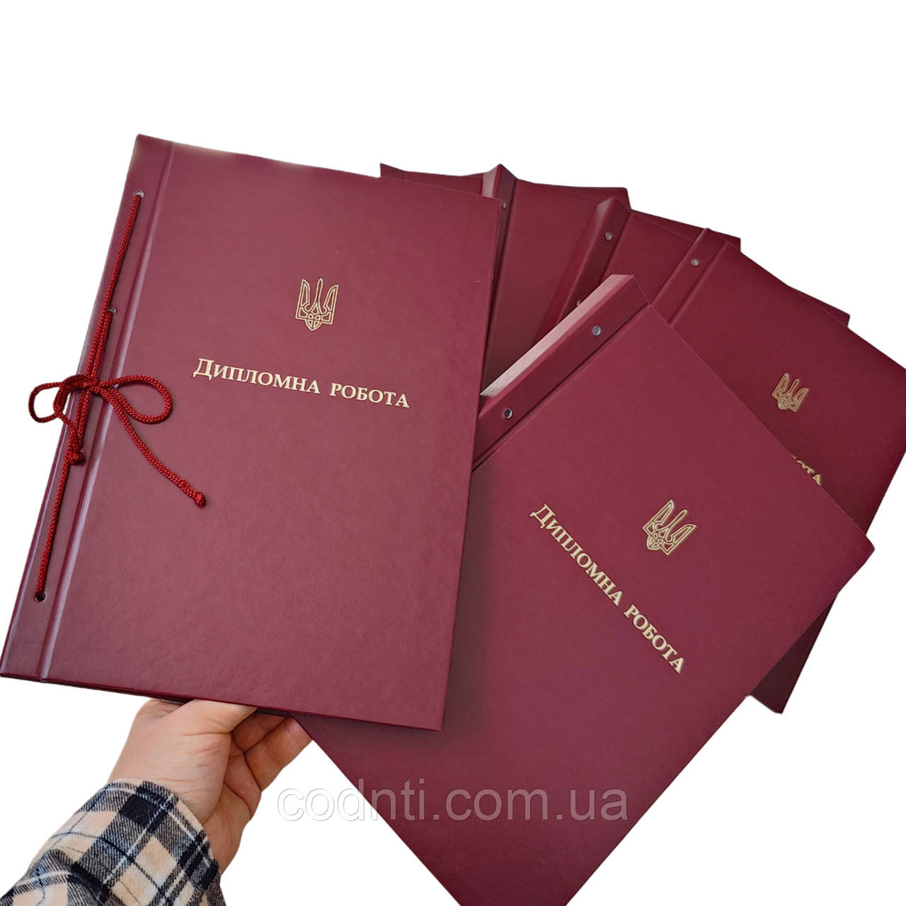 Обкладинка А4+ книжок. формат “Дипломна робота” фактура шкіри для твер. палітурки 215×305 мм бордова (20мм) (1 шт)