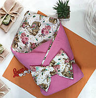 Мусліновий конверт на виписку пледик для коляски