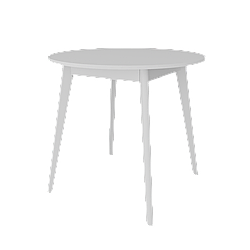 Сучасний круглий білий обідній стіл кухонний 88 см з лдсп на чотирьох дерев'яних ніжках для кухні Бон