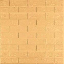 3д панель декор стін Жовто-Пісочна Цегла самоклеюча 3d панелі для стін м'які ПВХ 700x770x3 мм (9-3мм)
