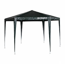 Садовий павільйон тент намет без стінок шестигранний розсувний розміром 3x3 м Bonro B-9003 зелений з чохлом