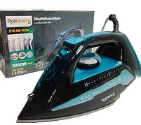 Прасувальна парова праска Rainberg RB-6310 з керамічним покриттям підошви 3200Вт Блакитний з чорним