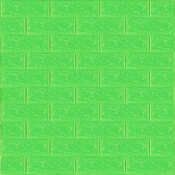 3д панель декор стін Цегла Зелена самоклеючі 3d панелі для стін м'які ПВХ 700x770x3 мм (13-3мм)