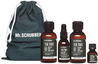 Набір для обличчя з косметичкою Mr. Scrubber Tea Tree Skin Treatment, 5 шт (4820200331096)