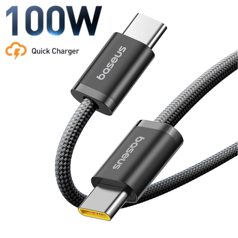 Кабель Type-C на Type-C Baseus Dynamic 4 Series Fast Charging Data Cable (1m, 100W, 5A, 480 Mbps). Black, фото 1