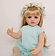 Лялька вінілова 55см, ручна робота, блондинка у віночку, блакитне вбрання, Reborn Baby Doll 85, фото 2