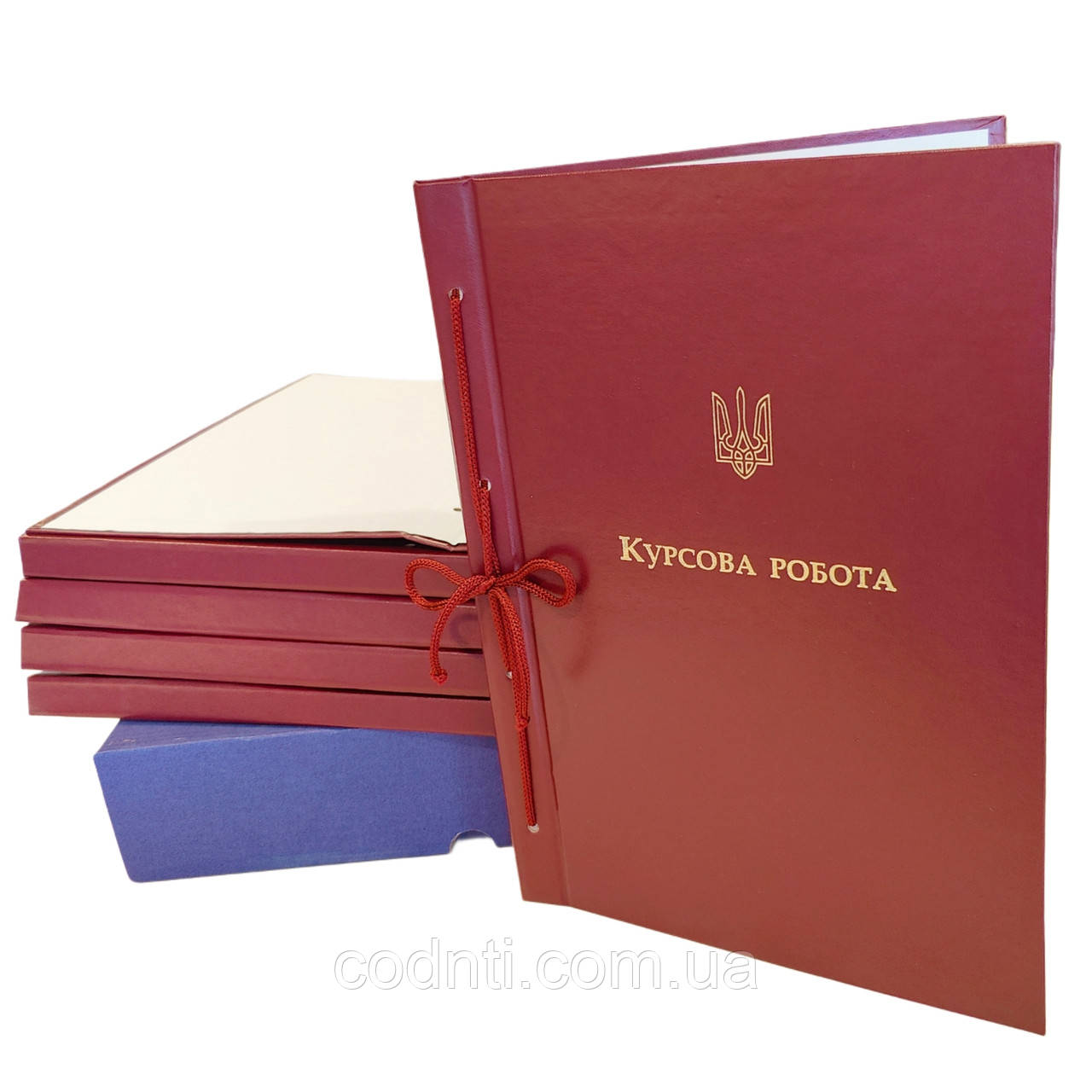 Обкладинка “Курсова робота” А4+ книжок. формат 215×305 мм для твер. палітурка бордова (20мм) (уп.5шт)