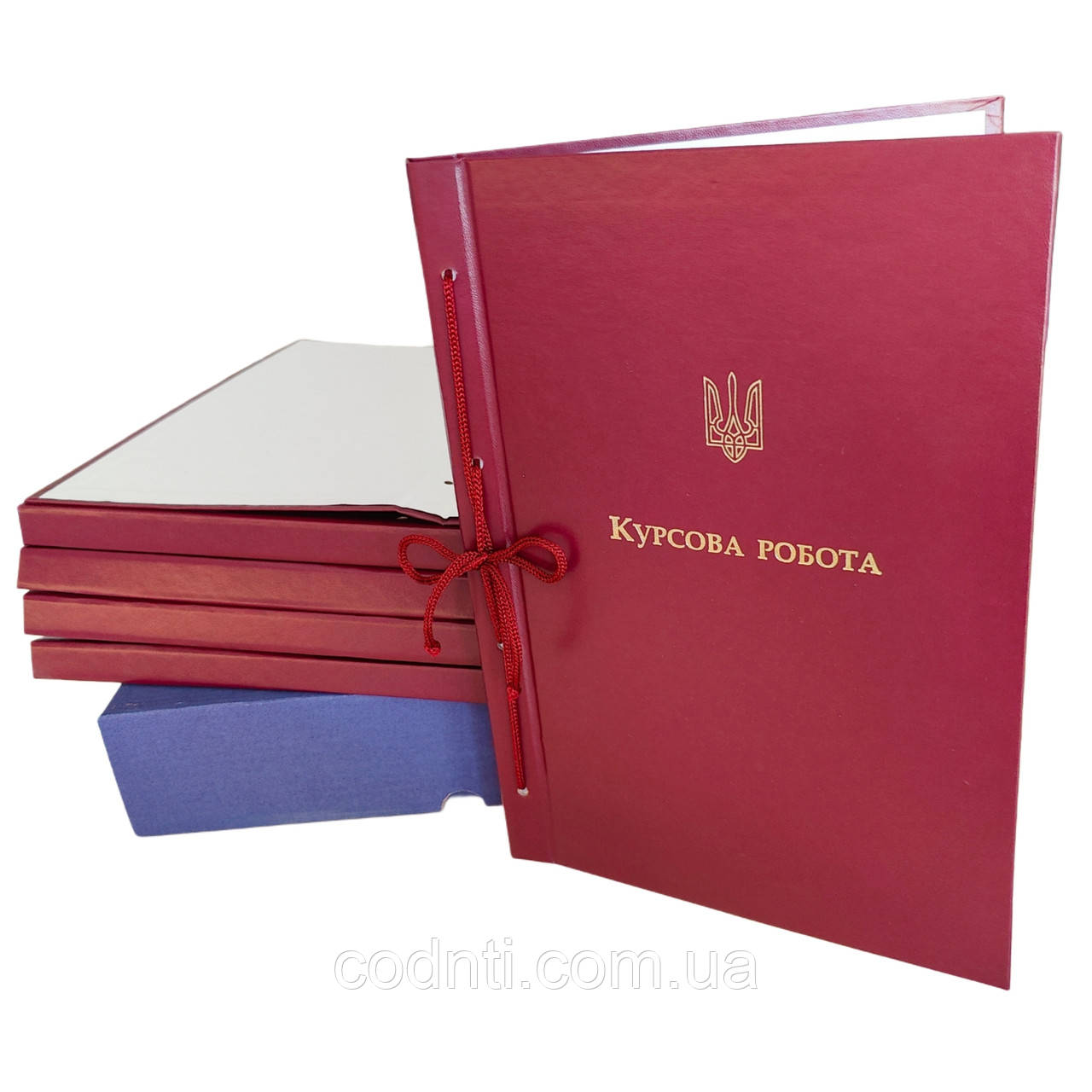 Обкладинка “Курсова робота” А4+ книжок. формат 215×305 мм для твер. палітурка бордова (20мм) (1 шт)