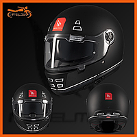 Мотошлем интеграл MT Jarama Solid Black Mat, класический, неоретро (черный матовый)