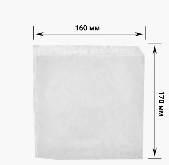 Паперовий пакет куточок 160х170 мм, упаковка 500 шт 004200270-733