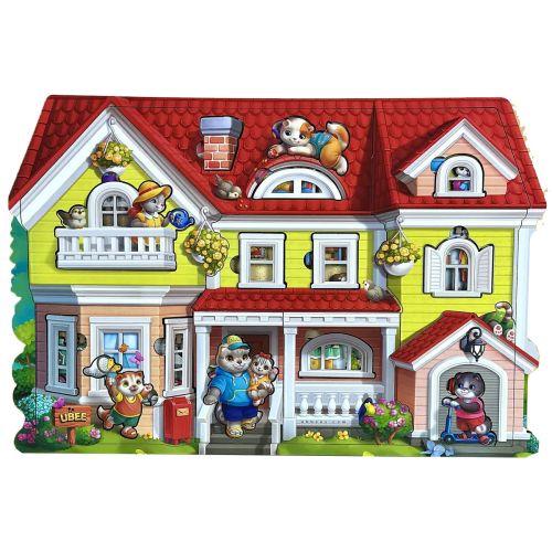 Фігурний пазл "Котячий будиночок", 47,5х32 см, 95 дет, фото 1