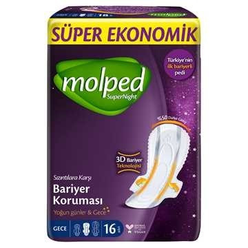 Прокладки гігієнічні Molped Super Night  6 крапель Extra Long 16шт