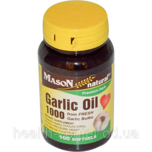Часник Garlic Oil 100 капс 1000 мг Mason Vitamins USA