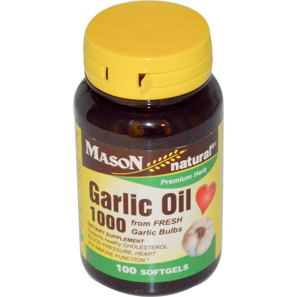 Часник Garlic Oil 100 капс 1000 мг Mason Vitamins USA