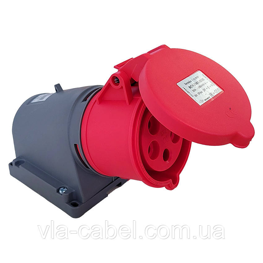 Розетка силова настінна 380V 5х32A поліамід IP44, Bemis (BC1-3505-2535)