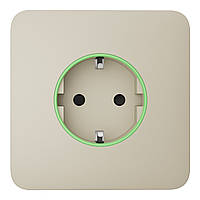 Розумна вбудована розетка з функцією моніторингу споживання електроенергії Ajax Outlet [type F] Jeweller Ivory