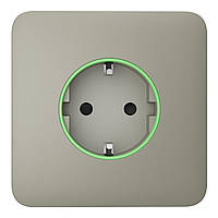 Розумна вбудована розетка з функцією моніторингу споживання електроенергії Ajax Outlet [type F] Jeweller Olive