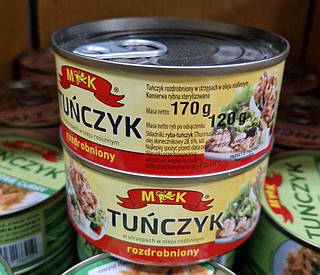 Тунець подрібнений в рослинній олії M&K 170/120г.
