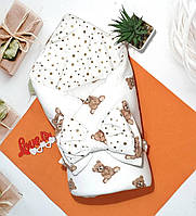 Мусліновий конверт на виписку пледик для коляски