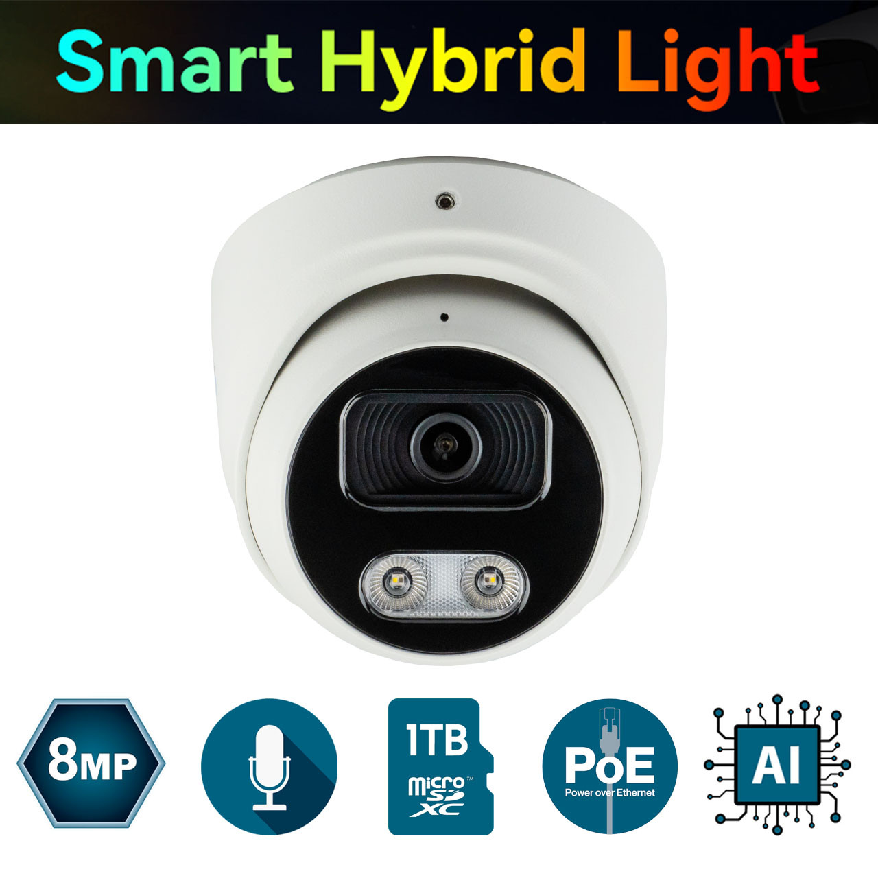 IP-відеокамера 8 Мп вулична/внутрішня SEVEN IP-7218PA-DL white 2,8 мм, фото 1