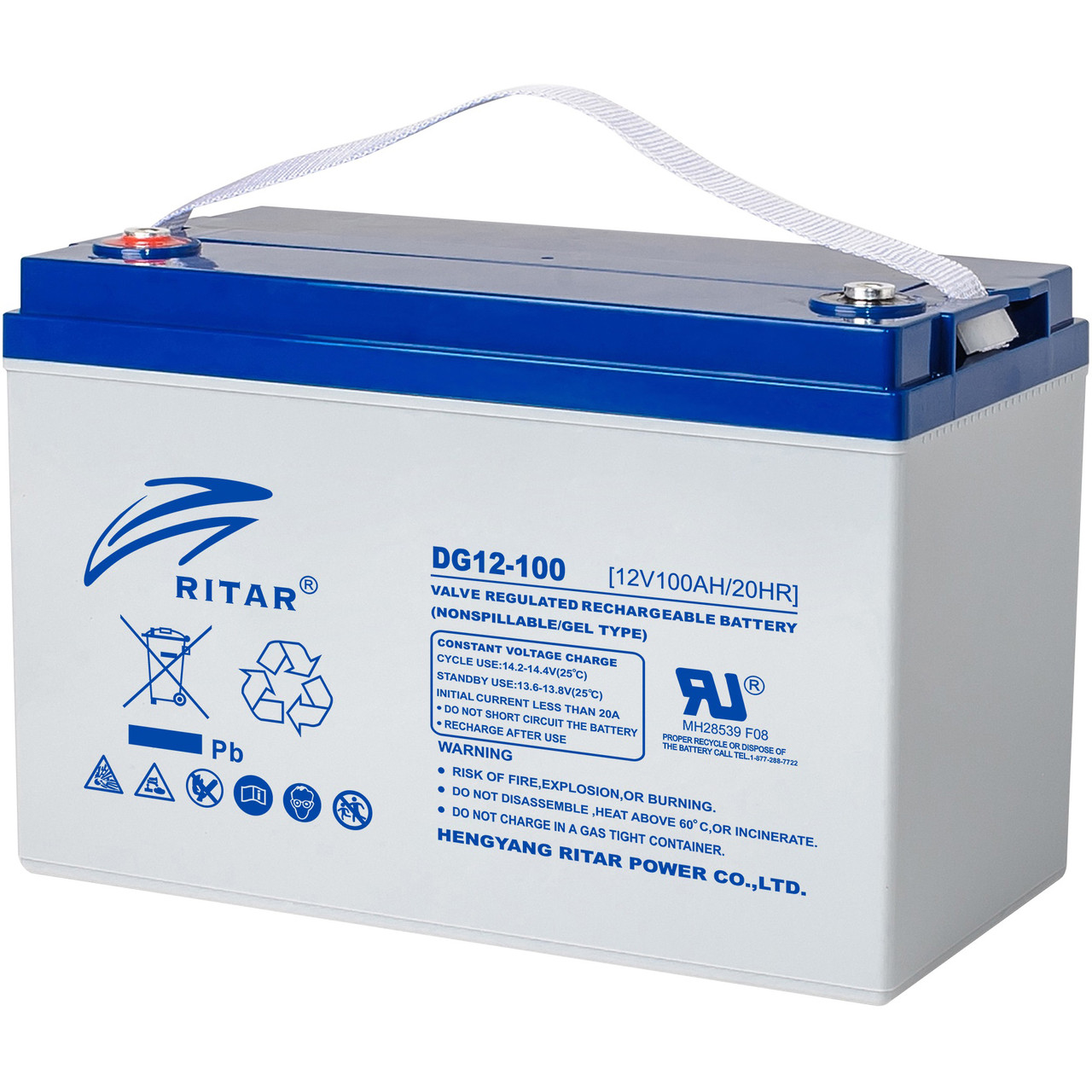 Аккумуляторна батарея Ritar 12 V 100 AH (DG12-100) GEL Сірий DS