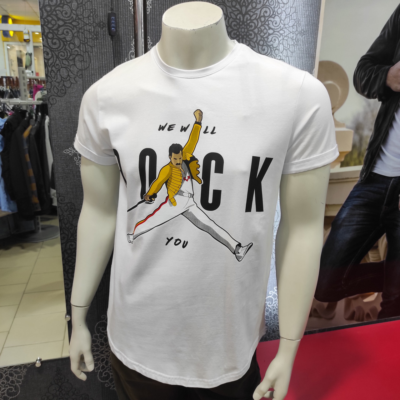 Чоловіча белая футболка принт, фото 1