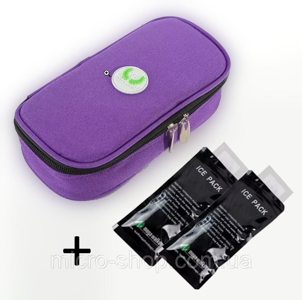 Термопенал термочохол термосумка для зберігання інсуліну ліків з холодоагентами та термометром, фото 1