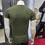 Чоловіча футболка хакі Смужка, фото 2