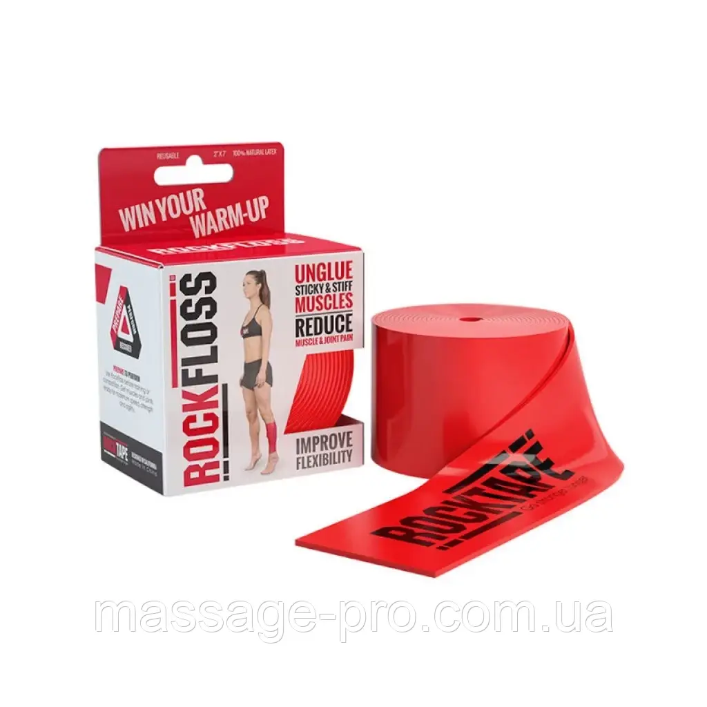 Еластична стрічка RockTape RockFloss Червона 5 см х 2 м Компресійна еластична флос-стрічка