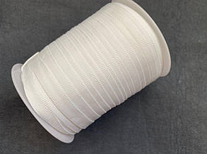 (1м) Тунельна стрічка ширина 1см безшовна гладка, теплий білий