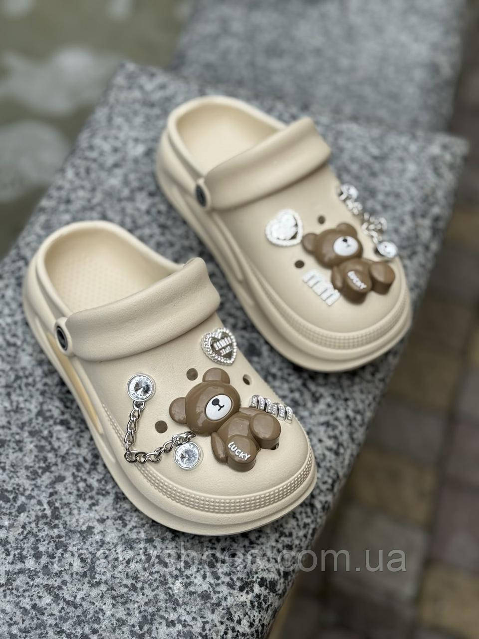 Кроксы детские, р.30-35, В-169-беж, фото 1